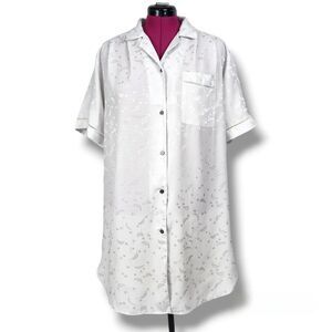 Miss Helen Button Front Sleep Shirt Night Gown Camisole Pajamas Size M